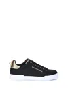 Dolce & Gabbana Black Low Top Sneakers With Logo Lettering On The Tongue And Logo Detail On The Heel In Leather Woma