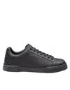 Dolce & Gabbana Portofino Light Black Sneakers With Logo Patch On The Tongue And Tonal Logo Lettering On The Heel In In Black