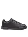 Dolce & Gabbana Portofino Light Black Sneakers With Logo Patch On The Tongue And Tonal Logo Lettering On The Heel In In Black