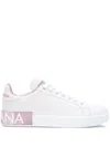 Dolce & Gabbana Portofino Sneakers In Nappa Leather In White