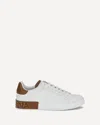 Dolce & Gabbana White Calf Leather Portofino Sneakers In White