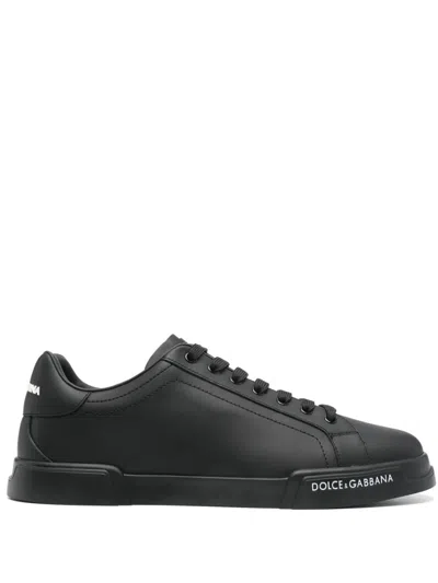Dolce & Gabbana Portofino' Black Leather Trainers