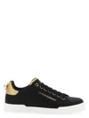 Dolce & Gabbana Black Leather Sneakers In Black