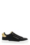 Dolce & Gabbana Black Leather Sneakers In Black
