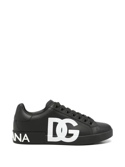 Pre-owned Dolce & Gabbana Portofino Sneakers In Black