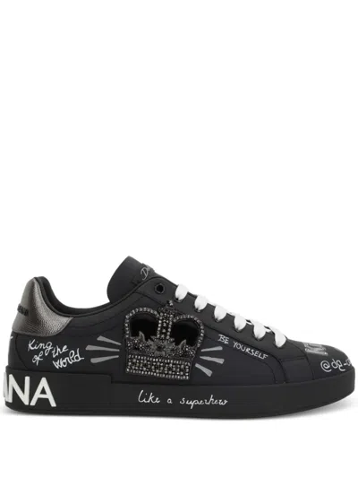 Dolce & Gabbana Portofino Sneakers In Black