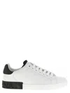 Dolce & Gabbana White Leather Portofino Sneakers In White