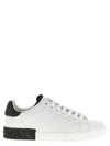 Dolce & Gabbana White Leather Portofino Sneakers In White