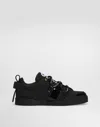 Dolce & Gabbana Portofino Sneakers In Calfskin And Patent Leather In Black
