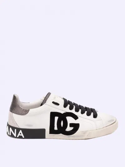 Dolce & Gabbana Portofino Sneakers In Leather In Multi