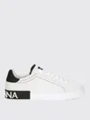 Dolce & Gabbana Calfskin Nappa Portofino Sneakers For Men In White