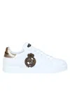 DOLCE & GABBANA PORTOFINO SNEAKERS IN LEATHER WITH SIDE CROWN LOGO