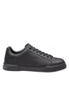 Dolce & Gabbana Portofino Sneakers In Nappa Color Black In Black