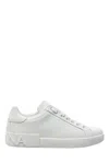Dolce & Gabbana Leather Sneakers With Logo In White