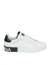 Dolce & Gabbana Portofino Leather Sneakers With Rubberized Logo Shoes In Purple