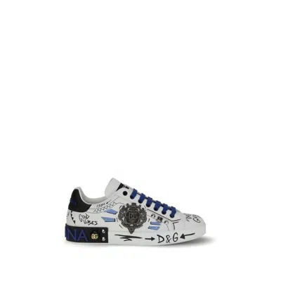 Dolce & Gabbana Men Portofino Sneakers In White