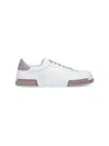 Dolce & Gabbana Portofino Yatch Sneakers In Calfskin Color White And Dove Grey In Red