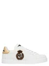 Dolce & Gabbana Portofino White Leather Sneaker With Logo Detail In White