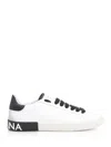 Dolce & Gabbana Portofino Leather Sneakers With Rubberized Logo Shoes