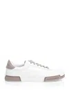 Dolce & Gabbana Portofino Yatch Sneakers In Calfskin Color White And Dove Grey In Red