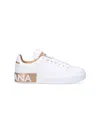 Dolce & Gabbana Women White Nappa Leather Portofino Sneakers In White