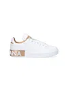 Dolce & Gabbana Women White Nappa Leather Portofino Sneakers In White