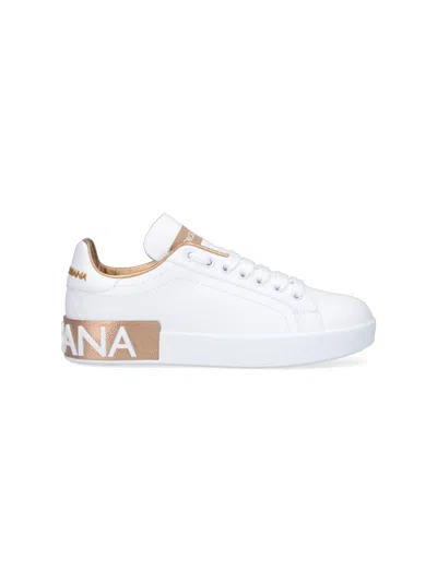 Dolce & Gabbana Prada Two-tone Leather Downtown Sneakers In White