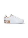 Dolce & Gabbana Portofino Leather Sneakers In White