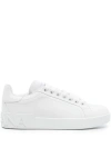 Dolce & Gabbana White Calfskin Portofino Sneakers In White