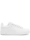 Dolce & Gabbana White Calfskin Portofino Sneakers In White
