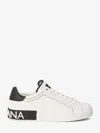 Dolce & Gabbana Portofino Leather Sneakers With Rubberized Logo Shoes In White