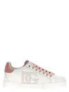 Dolce & Gabbana Women Portofino Leather Sneakers In Multi