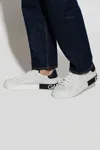 Dolce & Gabbana Portofino Leather Sneakers With Rubberized Logo Shoes In White