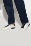 Dolce & Gabbana Portofino Leather Sneakers With Rubberized Logo Shoes In White