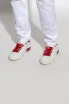Dolce & Gabbana 'portofino' White And Red Low Top Sneakers With Logo Patch In White