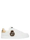 Dolce & Gabbana Portofino Sneakers In Calf Leather In White