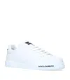 Dolce & Gabbana Leather Sneakers With Lateral Logo Patch In White