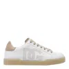 Dolce & Gabbana White Cream Viscose Sneakers In White