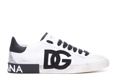 Dolce & Gabbana Portofino Sneakers In White, Black