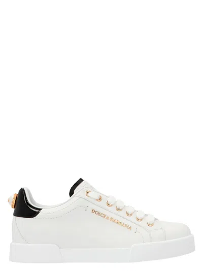 Dolce & Gabbana Portofino Sneakers In White/black