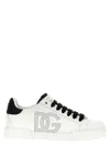 Dolce & Gabbana 'portofino Light' White Sneakers With Perforated Logo On The Side And Logo Patch On The Tongue