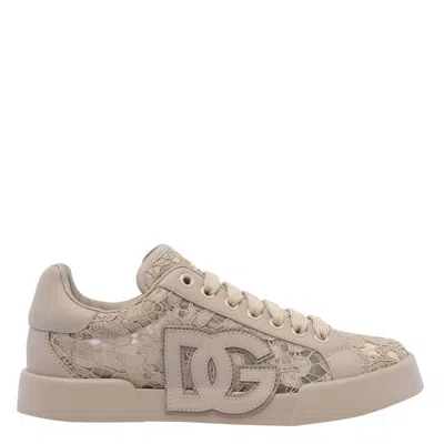Dolce & Gabbana Portofino Sneakers With Lace Detail