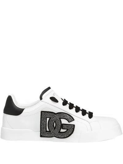 DOLCE & GABBANA PORTOFINO SNEAKERS WITH RHINESTONES