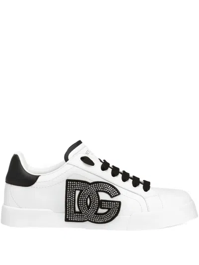 DOLCE & GABBANA DOLCE & GABBANA PORTOFINO SNEAKERS WITH RHINESTONES