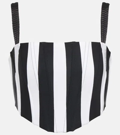 Dolce & Gabbana Portofino Striped Corset Top In Multicoloured