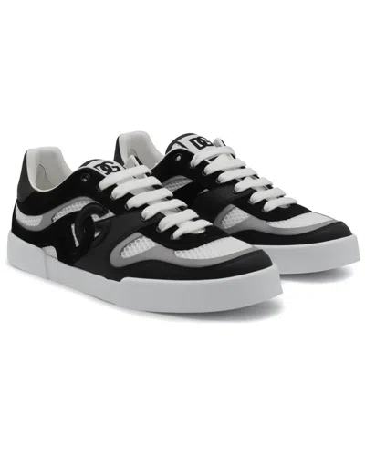 Dolce & Gabbana White And Black Portofino Light Sneakers
