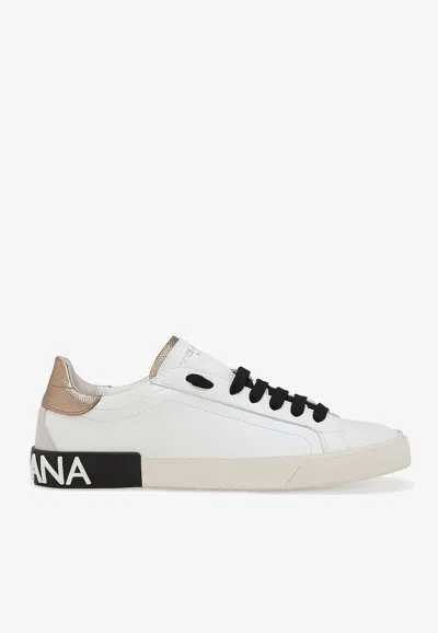DOLCE & GABBANA PORTOFINO VINTAGE CALF LEATHER SNEAKERS