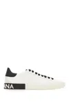 Dolce & Gabbana Portofino Leather Sneakers With Rubberized Logo Shoes