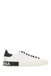 Dolce & Gabbana Portofino Leather Sneakers With Rubberized Logo Shoes