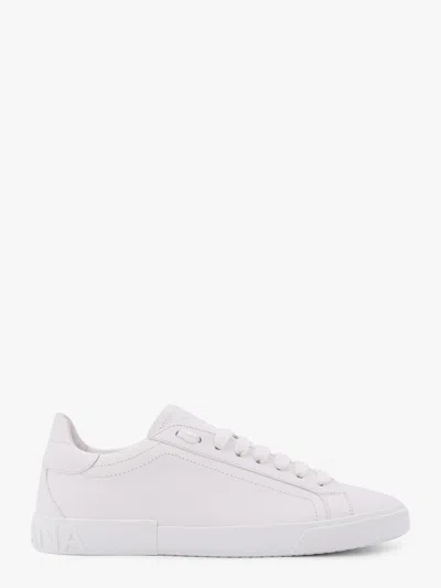 Dolce & Gabbana Portofino Light White Sneakers With Logo Patch On The Tongue And Tonal Logo Lettering On The Heel In